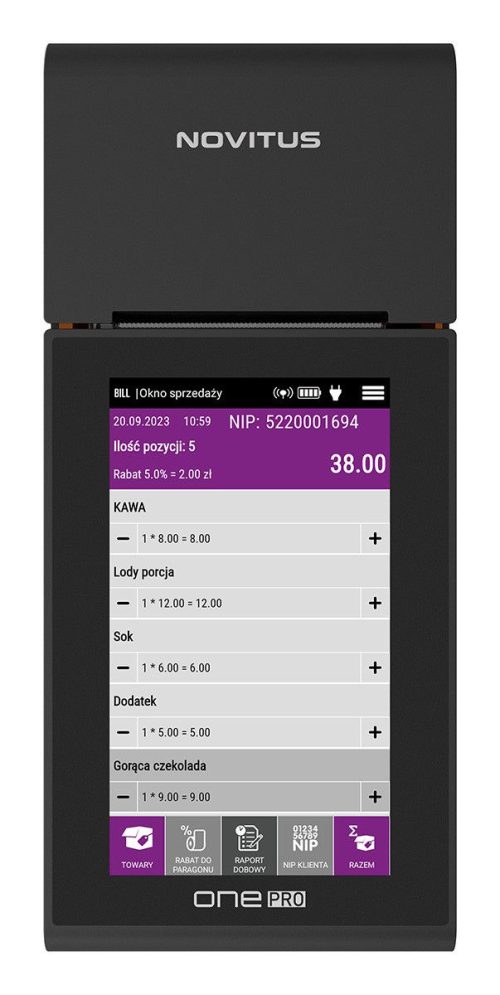 Kasa fiskalna online Novitus ONE PRO GSM24